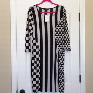 Fashiontofigure Geometric print dress. NWT.